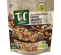 Terres Et Cereales Muesli Croustillant Céréales Avoine Amandes Chocolat Biologique, 500g
