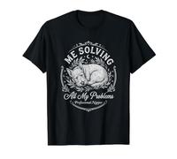 Terrie écossais : Moi, Je résous Mes problèmes, Sommeil, Sieste drôle T-Shirt Graphique avec Valeur, Homme, Noir, L