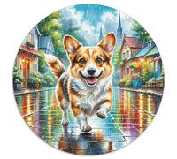 Terrier Airedale 1000 Pièces Puzzle pour Adultes Et Enfan Animal Puzzle Rond Décoration Moderne Jeu Cadeau Unique 1000pcs (67.5x67.5cm)