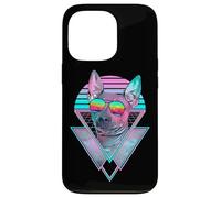 Terrier américain sans Poils Vintage rétro Vaporwave Beach Coque pour iPhone 13 Pro