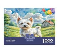 Terrier Blanc des Highlands de l'Ouest 1000 Pièces Puzzle pour Adultes Jeu Stimulant Divertissement Apaisant Cultiver l'esprit D'équipe pour Hommes, Femmes, Seniors 70x50cm/1000pcs
