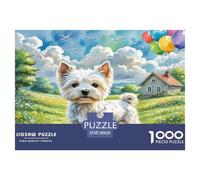 Terrier Blanc des Highlands de l'Ouest 1000 Pièces Puzzle pour Adultes Jeu Stimulant Puzzle Anti-Stress Cultiver l'esprit D'équipe pour Décorations Familiales 38x26cm/1000pcs