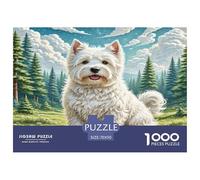 Terrier Blanc des Highlands de l'Ouest 1000 Pièces Puzzle pour Adultes Jeux De Défi Familial Divertissement Apaisant Cultiver l'esprit D'équipe pour Hommes, Femmes, Seniors 70x50cm/1000pcs