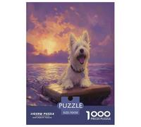 Terrier Blanc des Highlands de l'Ouest Puzzle 1000 Pièces Cadeau Unique Jeu Éduchatif Défi Jouet À De Qualité Supérieure Peinture Art pour Adultes Et Enfants À Partir De 14 Ans 70x50cm/1000pcs