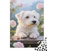 Terrier Blanc des Highlands de l'Ouest Puzzle 1000 Pièces Educa Jouet en Bois Cadeau Unique La Décoration Jardin des Roses Jeu Éducatif Adultes & Enfants des 14 Ans 1000pcs (75x50cm)