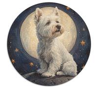 Terrier Blanc des Highlands de l'Ouest Puzzle Rond 1000 Pièces Enfants Cadeau DécoRation Bricolage Classiques Parfait Encastrement' Qualité Supérieure Impossible 1000pcs (67.5x67.5cm)