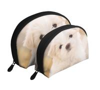 Terrier Blanc des Highlands de l'Ouest, Trousse de Maquillage Coquille Femme Petit Porte-Monnaie Trousse de Toilette Trousse à cosmétiques 2 pièces