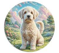 Terrier de Bedlington 1000 Piece Puzzle Rond, pour Enfants Adulte De Forme Irrégulière, Unique Jigsaw pour La Famille Amis 12 Ans De Qualité Supérieure 1000pcs (67.5x67.5cm)