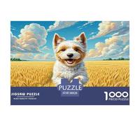 Terrier de Bedlington Puzzle 1000 Pieces Cadeau Unique Jeu Éducatif Challenge Toy À De Qualité Supérieure Peinture Art pour Adultes Et Enfants 38x26cm/1000pcs