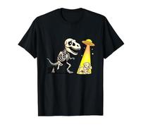 Terrier de blé à Poil Souple UFO T-Rex Halloween Chasing T-Shirt Graphique avec Valeur, Homme, Noir, S