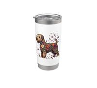 Terrier de blé doux coloré floral papillon fleur Gobelet isotherme en acier inoxydable double paroi