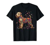 Terrier de blé Doux coloré Floral Papillon Fleur T-Shirt Graphique avec Valeur