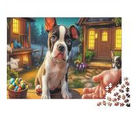 Terrier de Boston 1000 Pièce S Puzzle Premium pour Adultes Décompression Éducative Idée Cadeau Décoration Murale 38x26cm/1000pcs