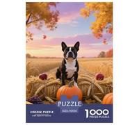 Terrier de Boston 1000 Pieces Puzzle pour AdultesJeu The Art of Colour Décorations Familiales Œuvre Artistique À Assembler Jeu Difficile pour Les 70x50cm/1000pcs
