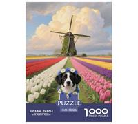 Terrier de Boston 1000 Pieces Puzzle pour AdultesJeu The Art of Colour pour La Décoration De La Maison Cadeau Jeu Difficile pour Les 38x26cm/1000pcs