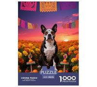Terrier de Boston 1000 Pieces Puzzle pour AdultesJeu The Art of Colour Puzzle en Papier pour La Décoration Intérieure Cadeau Jouets Défi 38x26cm/1000pcs