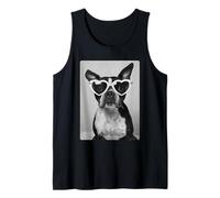 Terrier de Boston Amusant avec Lunettes de Soleil Mignon Chien Bostie Meme Débardeur