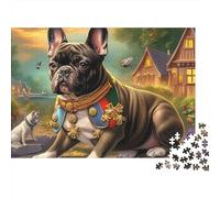Terrier de Boston Puzzle 1000 Pièces Energetic Tuxedo-Patterned Lively Terrier de Bostons Puzzle Décoratif en Carton, Jeu Relaxant Et Concentré pour La Maison Et Loisirs en Famille 52x38cm/1000pcs