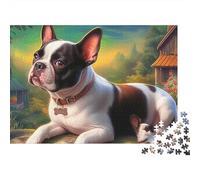 Terrier de Boston Puzzle 1000 Pièces Energetic Tuxedo-Patterned Lively Terrier de Bostons Puzzle Écologique Et Précis, Activité Détente Et Challenge pour Adultes Et Enfants 52x38cm/1000pcs