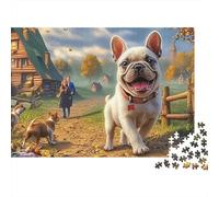 Terrier de Boston Puzzle 1000 Pièces Energetic Tuxedo-Patterned Lively Terrier de Bostons Puzzle en Papier Écologique, Jeu Relaxant Et Stimulant pour Adultes Et Loisirs en Famille 70x50cm/1000pcs