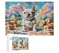 Terrier de Boston Puzzles 300 Pièces Educa Qualité Supérieure Animaux Sauvages Chiens Décoration Artistique pour Famille Challenge Difficile Relaxation 3D Assemblage Amusant 300 PCS