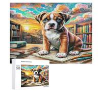 Terrier de Boston Puzzles 500 Pièces Educa Qualité Supérieure Animaux Sauvages Chiens Décoration Artistique pour Famille Challenge Difficile Relaxation 3D Assemblage Amusant 500 PCS