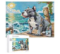 Terrier de Boston Puzzles 500 Pièces Educa Vision 3D Animaux Sauvages Chiens Décoration Intérieure Artistique pour Adultes Et Enfants Challenge Difficile Relaxation Famille 500 PCS