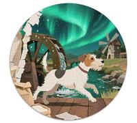 Terrier de Lakeland 1000 Pièce Jigsaw Puzzles Jeux Éducatifs Créatif Chien de Compagnie Puzzles Ronds Jeu De Défi Unique pour Cadeaux De Voyage, Présent 1000pcs (67.5x67.5cm)