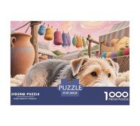 Terrier de Lakeland 1000 Pièce Puzzle Jeu Éduchatif Créatif Chien de Compagnie Jigsaws Jeu De Défi Unique pour Adultes Et Enfants 38x26cm/1000pcs