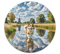 Terrier de Norwich 1000 Pièce Jigsaw Puzzles Jeux Éducatifs Créatif Chien de Compagnie Puzzles Ronds Défi Couleur pour Cadeaux De Voyage, Présent 1000pcs (67.5x67.5cm)