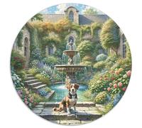Terrier de Norwich 1000 Pièce Jigsaw Puzzles Jeux Éducatifs Soulageur De Stress Chien de Compagnie Puzzle Rond Belle Décoration Puzzle pour Cadeaux De Voyage, Présent 1000pcs (67.5x67.5cm)
