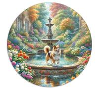 Terrier de Norwich 1000 Pièce Jigsaw Puzzles Jeux Éducatifs Soulageur De Stress Chien de Compagnie Puzzles Ronds Belle Décoration Puzzle pour Adultes Et Enfants 1000pcs (67.5x67.5cm)