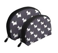 Terrier des Highlands de l'Ouest, Trousse de Maquillage Coquille Femme Petit Porte-Monnaie Trousse de Toilette Trousse à cosmétiques 2 pièces
