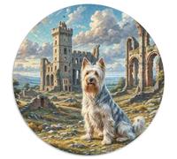 Terrier du Norfolk 1000 Pièce Jigsaw Puzzles Jeux Éducatifs Créatif Chien de Compagnie Jigsaw Rond Belle Décoration Puzzle pour Cadeaux De Voyage, Présent 1000pcs (67.5x67.5cm)