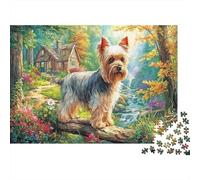 Terrier du Yorkshire 1000 Pc Puzzle Amants De Famille Puzzle De Soulagement du Stress Idée Cadeau pour Puzzle pour Enfants Débutants 38x26cm/1000pcs