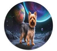 Terrier du Yorkshire 1000 Piece Puzzle Rond, pour Enfants Adulte De Forme Irrégulière, DécoRation pour Enfants Cadeau 12 Ans De Qualité Supérieure 1000pcs (67.5x67.5cm)