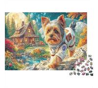 Terrier du Yorkshire 1000 Pièce S Puzzle Classique pour Adultes Enfants Défiant Décompression Décoration Murale Cadeau 52x38cm/1000pcs