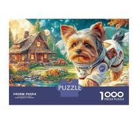 Terrier du Yorkshire 1000 Pièces Astro Yorkie Puzzle Adulte Carton Épais Anti-Stress Détente pour Experts Difficile avec Affiche Guide sans Défaut 70x50cm/1000pcs