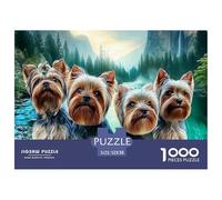 Terrier du Yorkshire 1000 Pièces Pet Dog Puzzle Adulte Un Puzzle Difficile Jeu De Puzzle pour Toute La Famille Enfants Activité Familiale Parfaite Décoration De La Maison 52x38cm/1000pcs