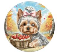 Terrier du Yorkshire 1000 Pièces Puzzle Circulaire Classiques Chien Éduchatif Défi Jouets Cadeau Unique pour Adultes Et Enfants 1000pcs (67.5x67.5cm)