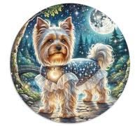 Terrier du Yorkshire 1000 Pièces Puzzle Circulaire Classiques Éduchatif Défi Jouets Cadeau Unique pour Adultes Et Enfants 1000pcs (67.5x67.5cm)