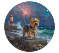 Terrier du Yorkshire 1000 Pièces Puzzle Circulaire Classiques Mignon Pet Chien Jouets Éduchatifs Cadeau Unique pour Adultes Et Enfants 1000pcs (67.5x67.5cm)