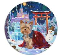 Terrier du Yorkshire 1000 Pièces Puzzle Circulaire Jeu Mignon Pet Chien Puzzles Jouets Éduchatifs Cadeau Unique pour Adultes Et Enfants 1000pcs (67.5x67.5cm)