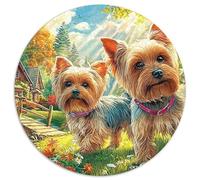 Terrier du Yorkshire 1000 Pièces Puzzle pour Adultes Et Enfan Puzzle Rond Décompression Créative Jeu Cadeau Unique 1000pcs (67.5x67.5cm)