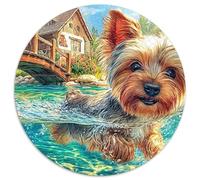 Terrier du Yorkshire 1000 Pièces Puzzle pour Adultes Et Enfan Puzzle Rond Décompression Créative Jeu Cadeau Unique 1000pcs (67.5x67.5cm)