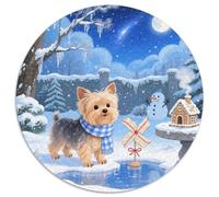 Terrier du Yorkshire 1000 Pièces Puzzle Rond Classiques Chien Qualité Supérieure Cadeau Unique pour Adultes Et Enfants 1000pcs (67.5x67.5cm)
