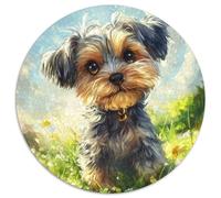 Terrier du Yorkshire 1000 Pièces Puzzle Rond Classiques Éduchatif Défi Jouets Cadeau Unique pour Adultes Et Enfants Terrier du Yorkshire