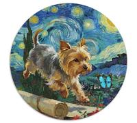 Terrier du Yorkshire 1000 Pièces Puzzle Rond Classiques Mignon Pet Chien Jouets Éduchatifs Cadeau Unique pour Adultes Et Enfants 1000pcs (67.5x67.5cm)