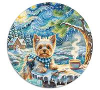 Terrier du Yorkshire 1000 Pièces Puzzle Rond Jeu Chien Jouets Éduchatifs Cadeau Unique pour Adultes Et Enfants 1000pcs (67.5x67.5cm)