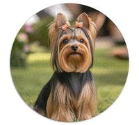 Terrier du Yorkshire 1000 Pièces Puzzle Rond Jeu Jeu D'Intelligence Cadeau Unique pour Adultes Et Enfants 1000pcs (67.5x67.5cm)